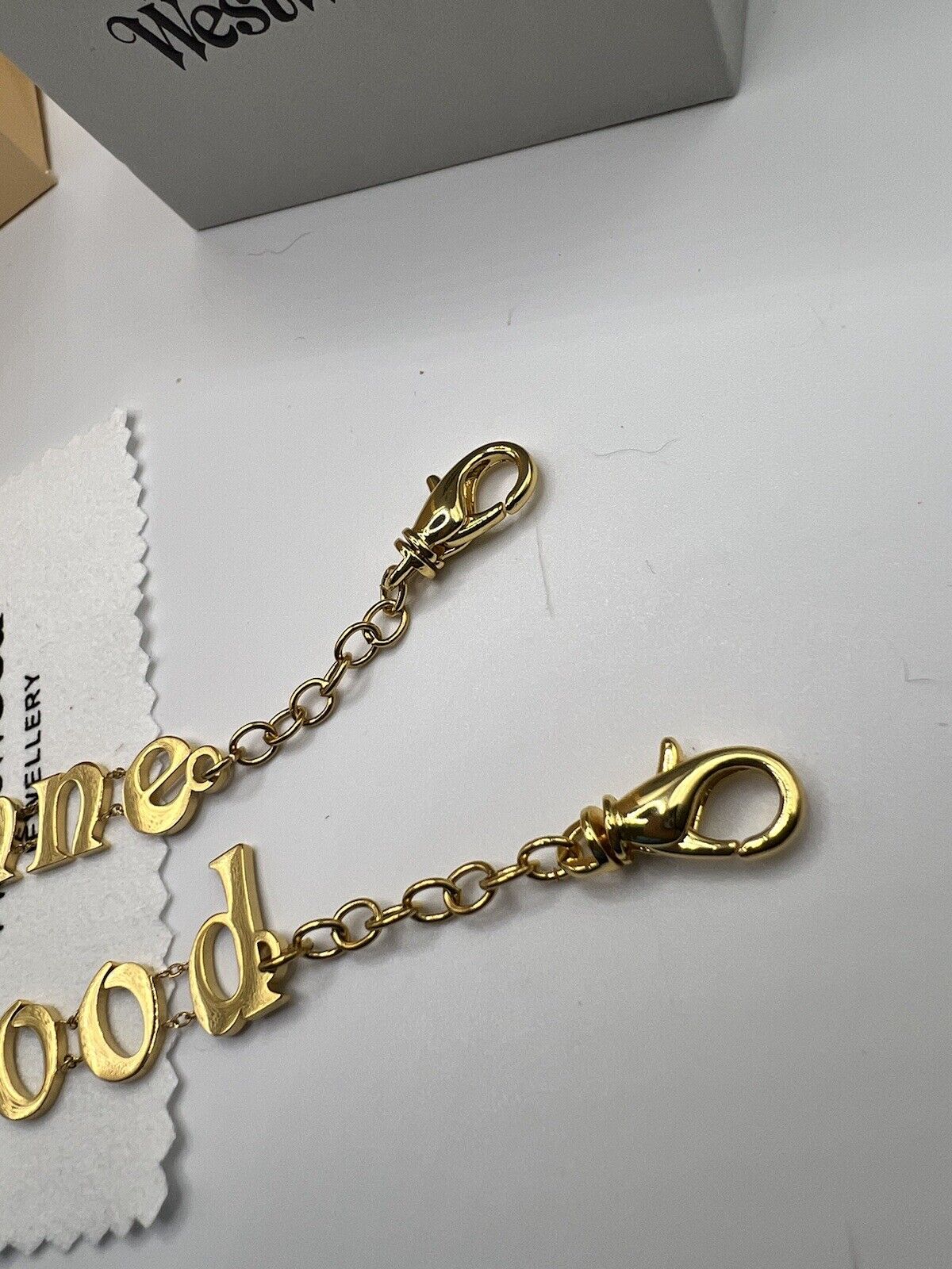 Vivienne Westwood Double Name Gold Bracelet Set With Gift Packaging 