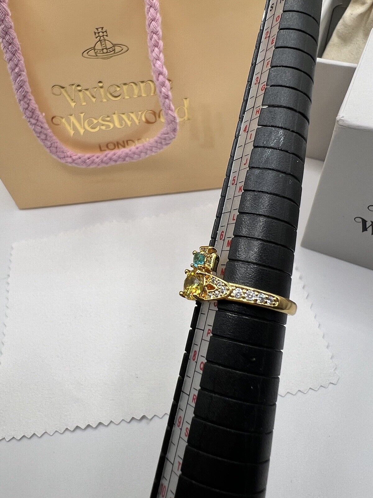 Vivienne Westwood Ismene Ring Colourful Gold W: Gift Packaging Authentic RRP£115