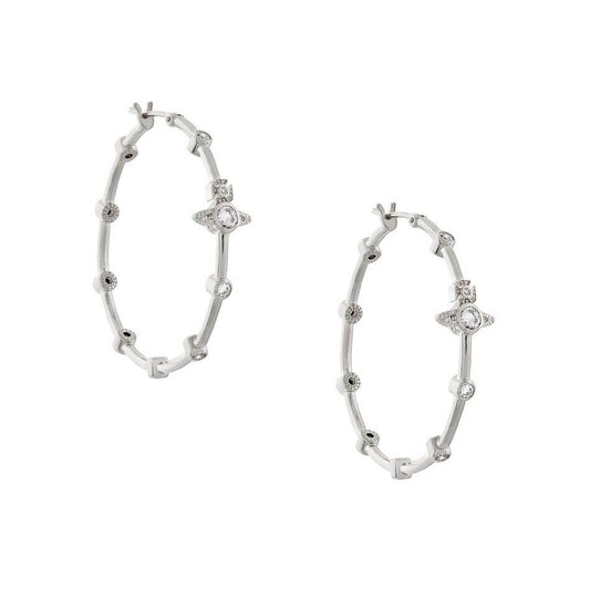 Vivienne Westwood FELICIA Hoop EARRINGS - SILVER  W/ Gift Packaging