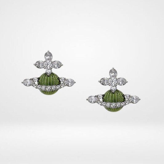 Vivienne Westwood Green Mireille Earrings Stud W/ Gift Packaging*