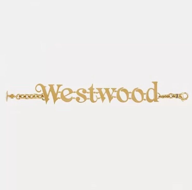 Vivienne Westwood Double Name Gold Bracelet Set With Gift Packaging 