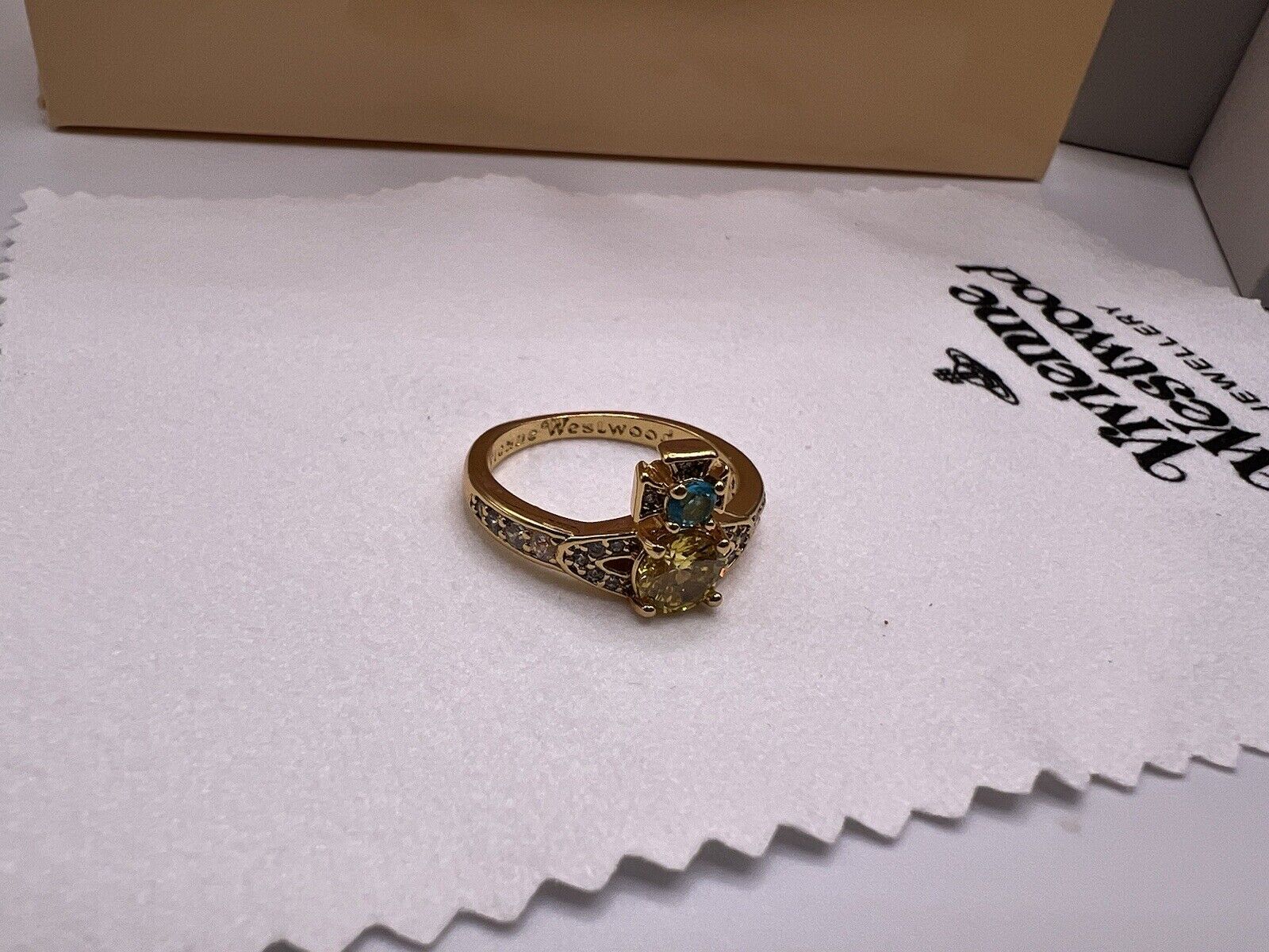 Vivienne Westwood Ismene Ring Colourful Gold W: Gift Packaging Authentic RRP£115