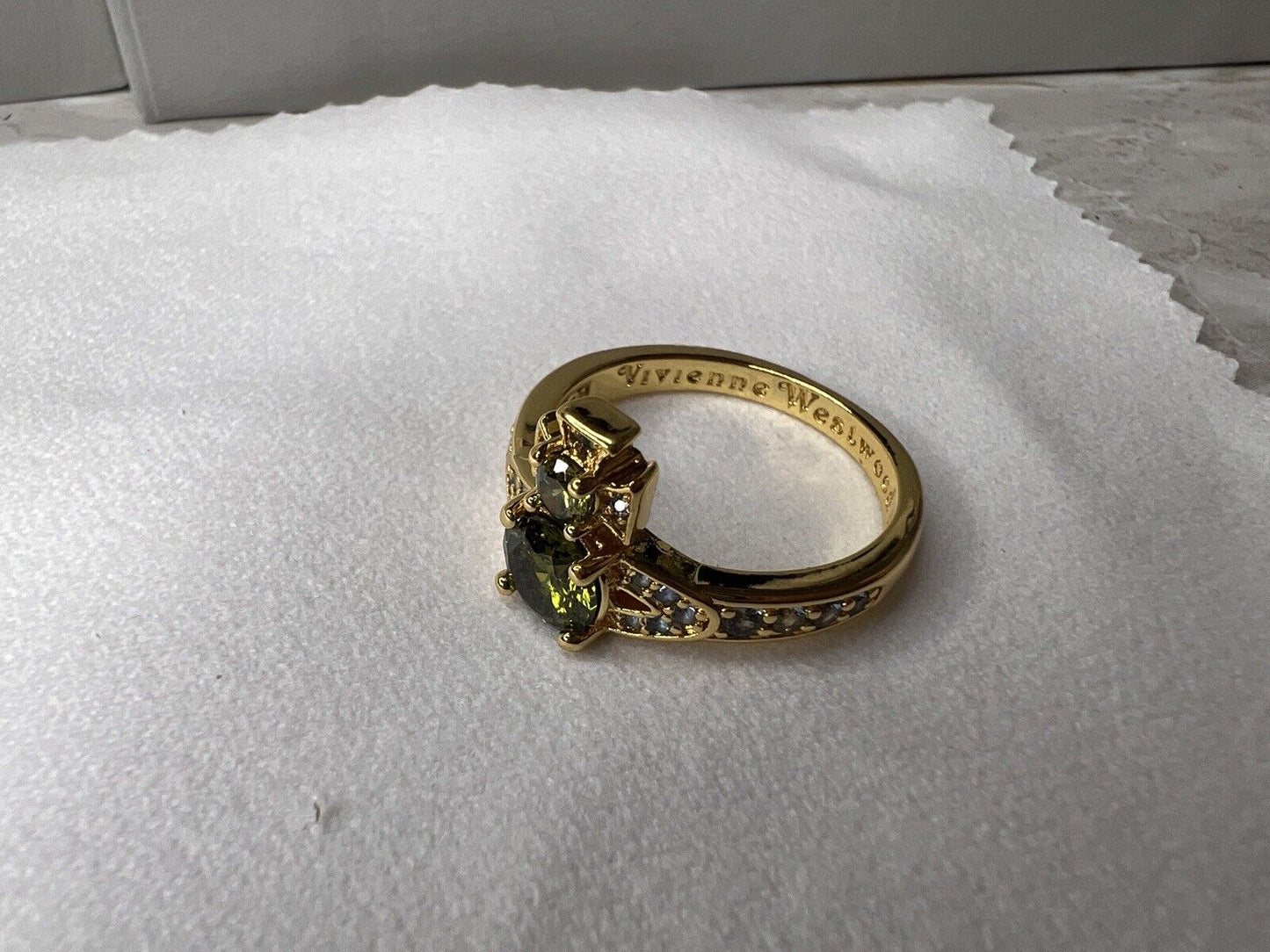 Vivienne Westwood Ismene Ring Emerald Gold W: Gift Packaging Authentic RRP£115