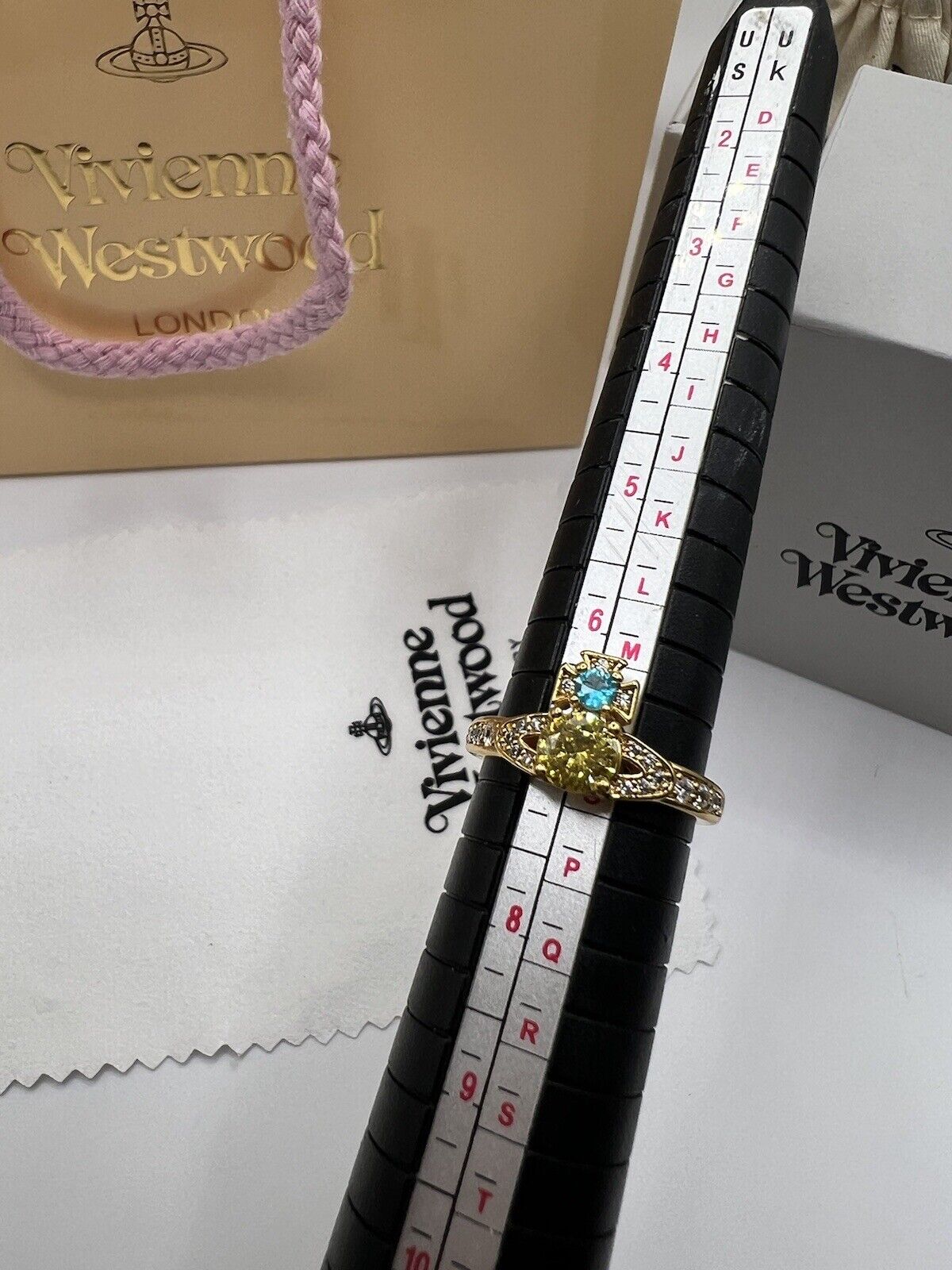 Vivienne Westwood Ismene Ring Colourful Gold W: Gift Packaging Authentic RRP£115