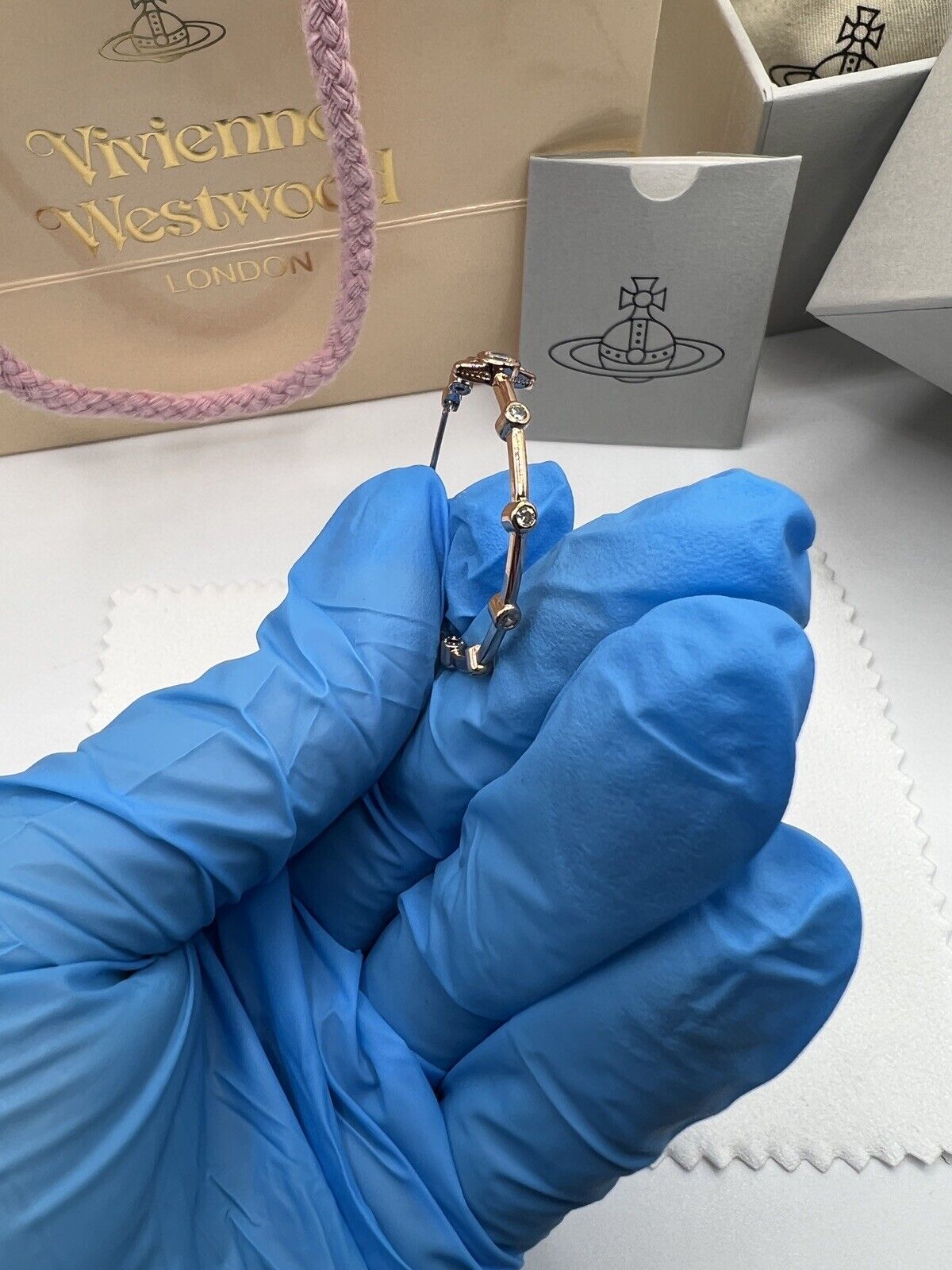 Vivienne Westwood FELICIA Hoop EARRINGS - Rose Gold  W/ Gift Packaging