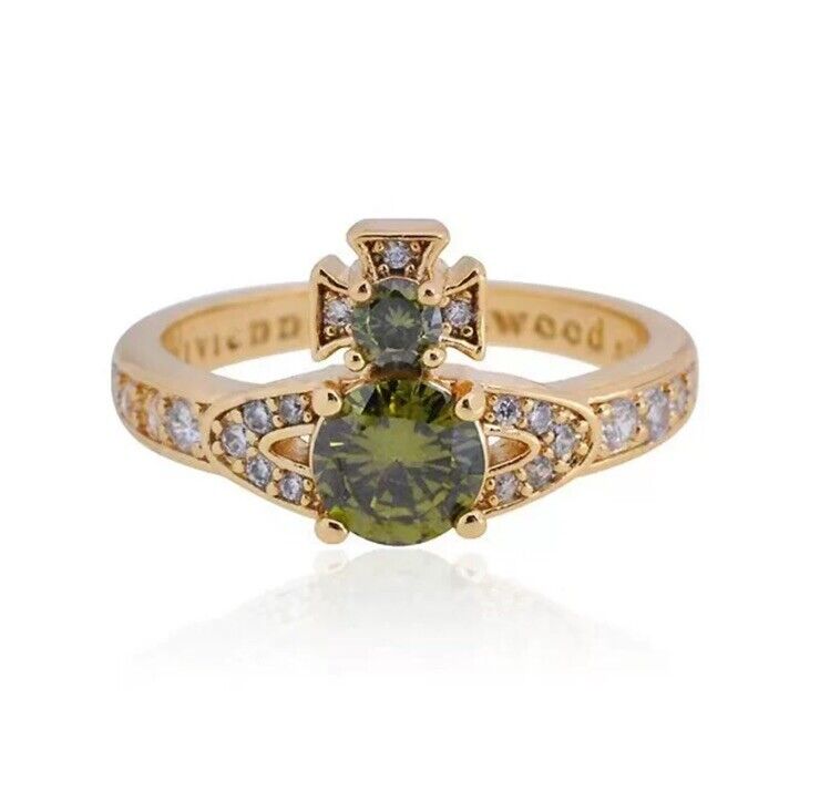 Vivienne Westwood Ismene Ring Emerald Gold W: Gift Packaging Authentic RRP£115