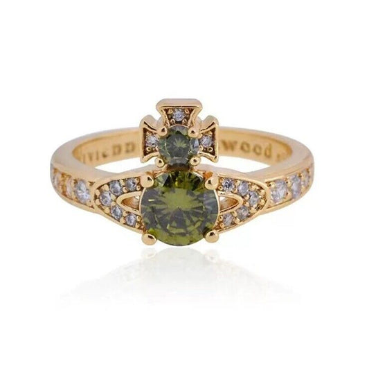 Vivienne Westwood Ismene Ring Emerald Gold W: Gift Packaging Authentic RRP£115