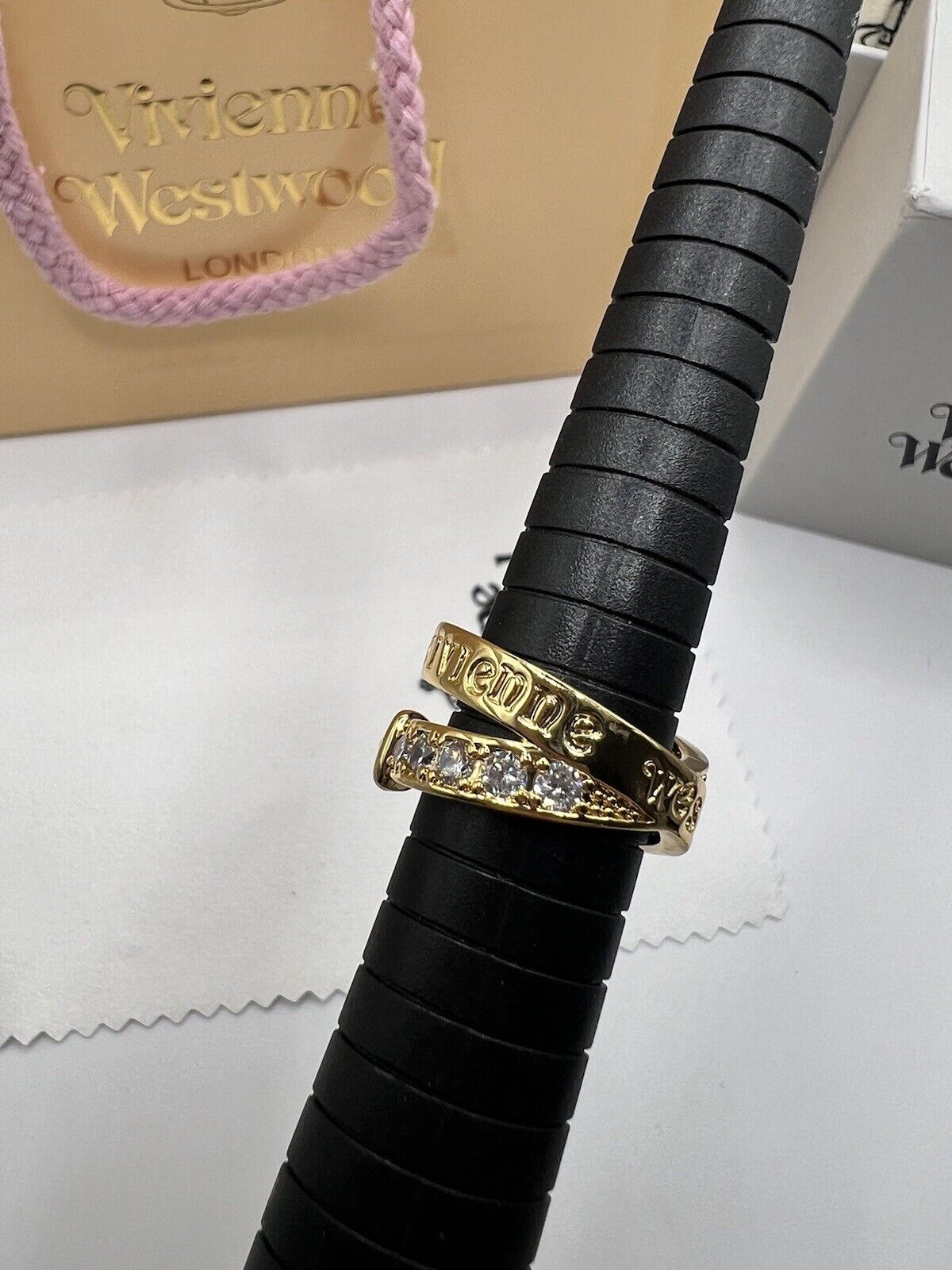 Vivienne Westwood Belt Ring In Gold With Gift Packaging 