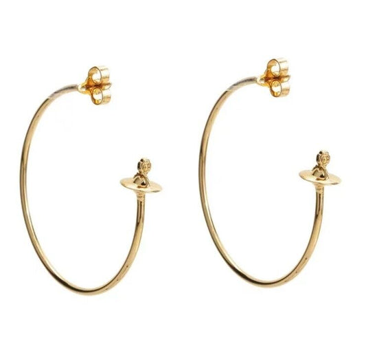 Vivienne Westwood Gold Rosemary Hoop Earrings With Gift Packaging 