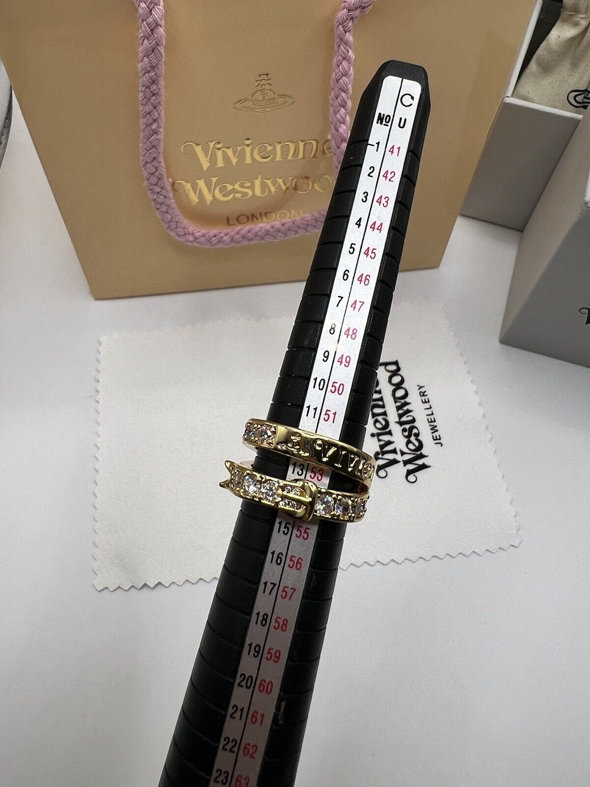 Vivienne Westwood Belt Ring In Gold With Gift Packaging 