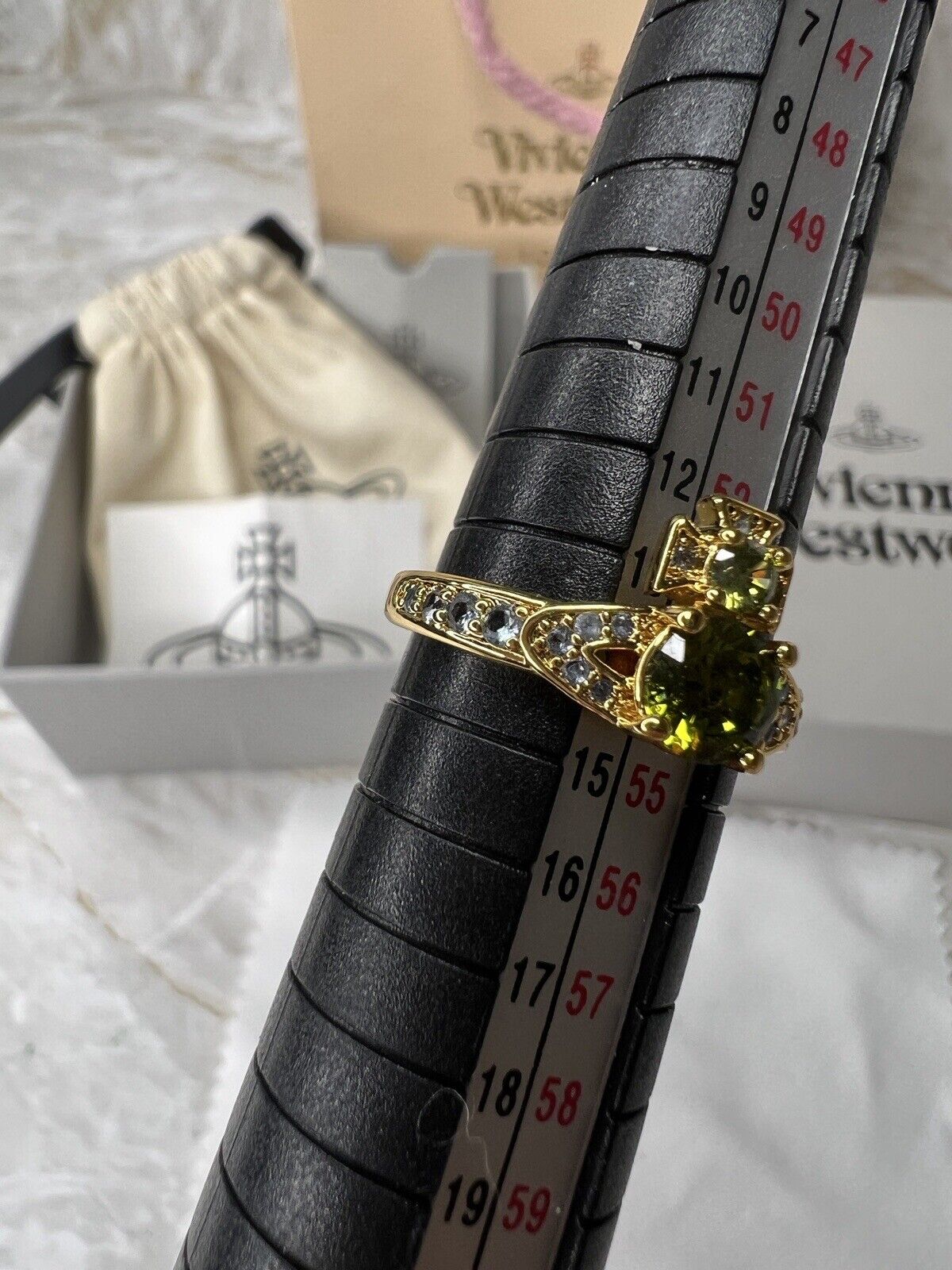 Vivienne Westwood Ismene Ring Emerald Gold W: Gift Packaging Authentic RRP£115