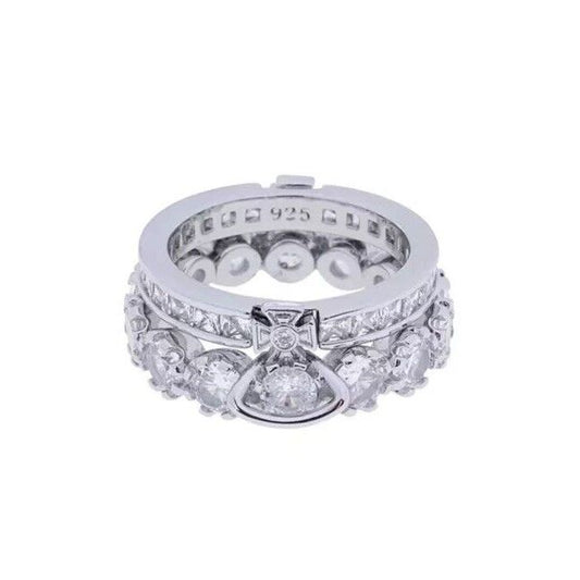 Vivienne Westwood Two Layer Becky Ring With Gift Box - Silver