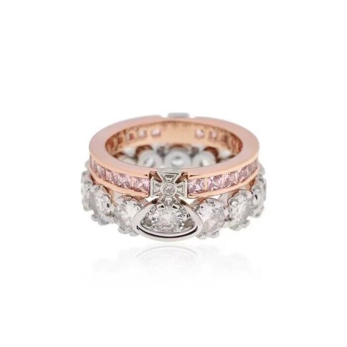 Vivienne Westwood Two Layer Becky Ring With Gift Box - Rose Gold 